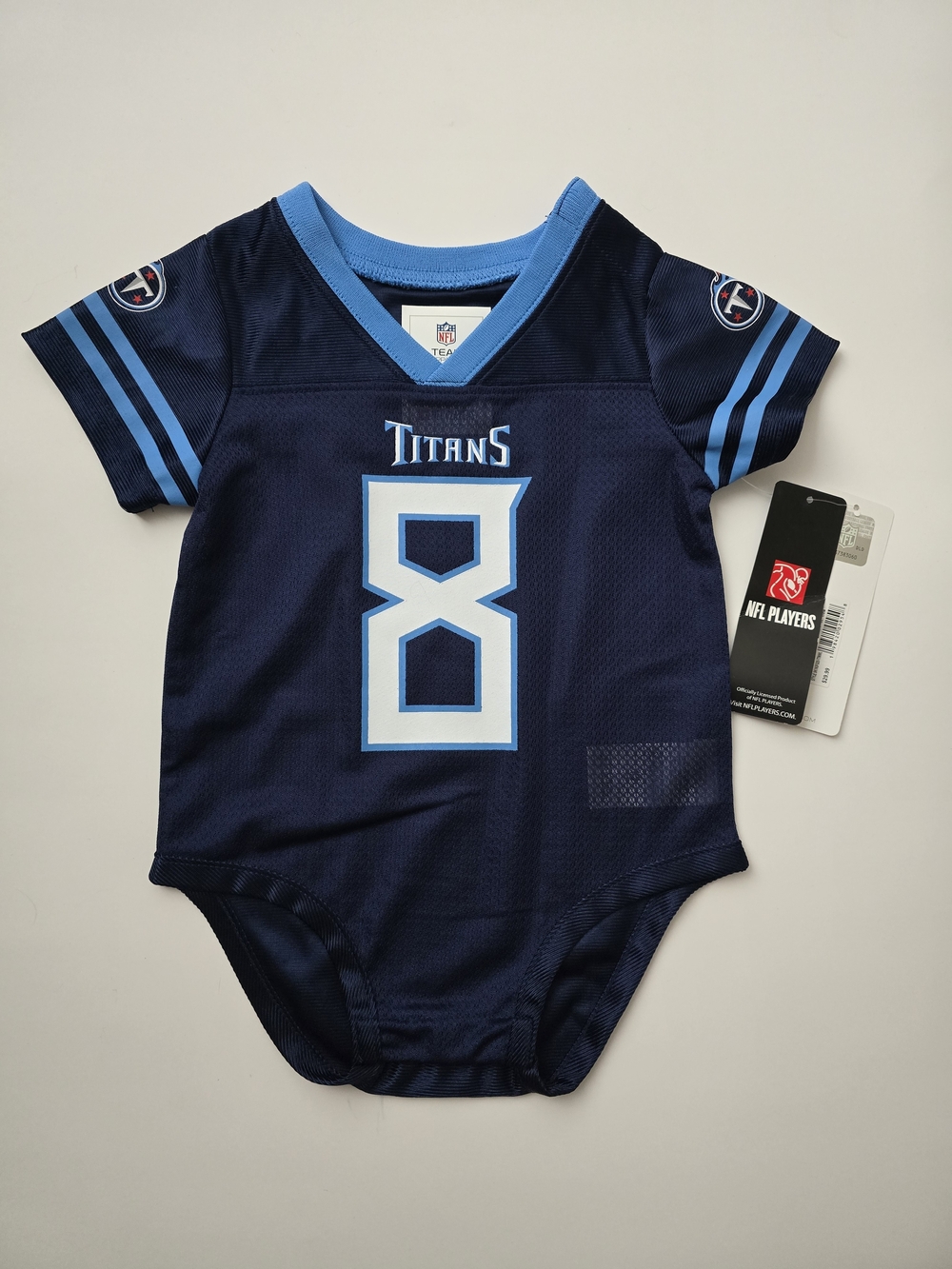 NFL Tennesse Titans #8 Levis Kids Navy and Light Blue Team Apparel Bodysuit
